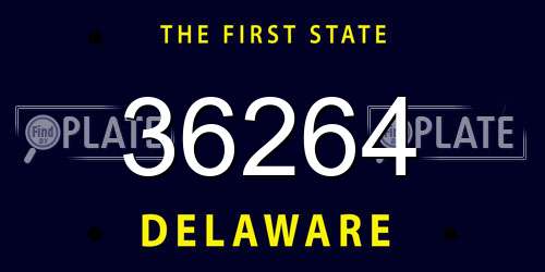 36264 Delaware License Plate