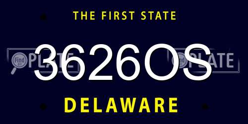 3626OS Delaware License Plate