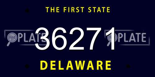 36271 Delaware License Plate
