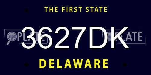 3627DK Delaware License Plate
