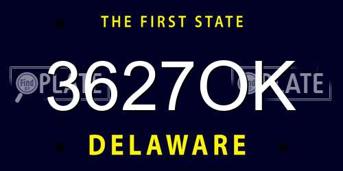 3627OK Delaware License Plate
