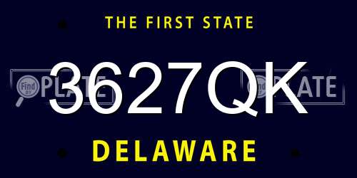3627QK Delaware License Plate