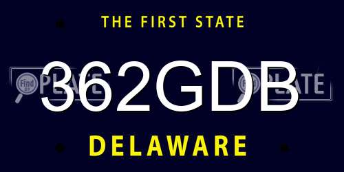 362GDB Delaware License Plate