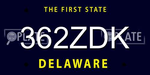 362ZDK Delaware License Plate