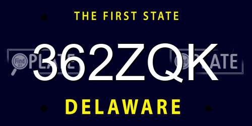 362ZQK Delaware License Plate