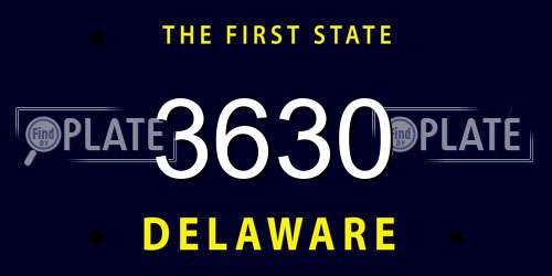3630 Delaware License Plate