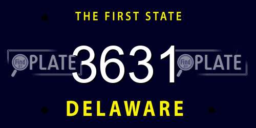 3631 Delaware License Plate