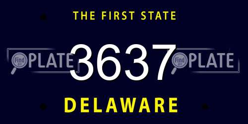3637 Delaware License Plate