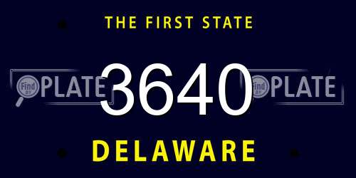 3640 Delaware License Plate