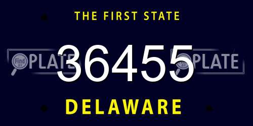 36455 Delaware License Plate