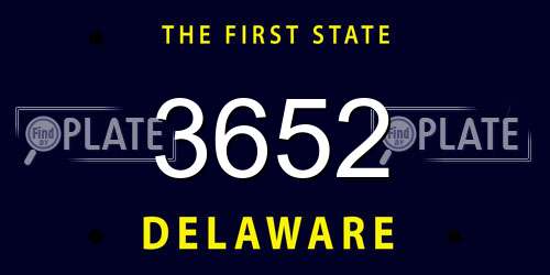 3652 Delaware License Plate