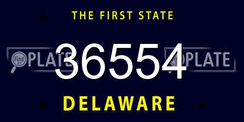 36554 Delaware License Plate