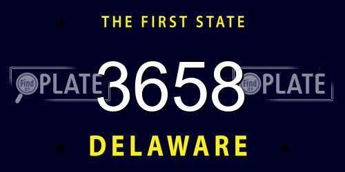 3658 Delaware License Plate