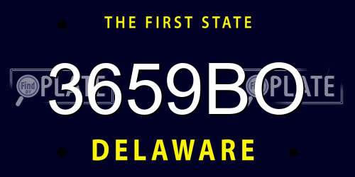 3659BO Delaware License Plate