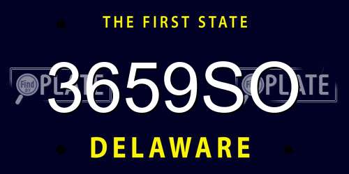 3659SO Delaware License Plate