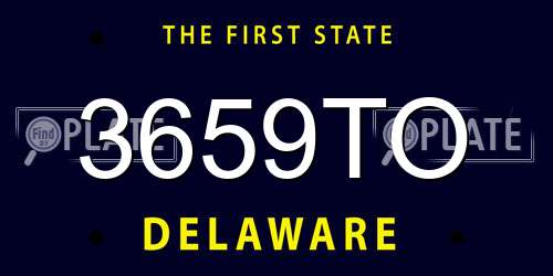 3659TO Delaware License Plate