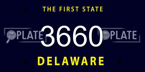 3660 Delaware License Plate