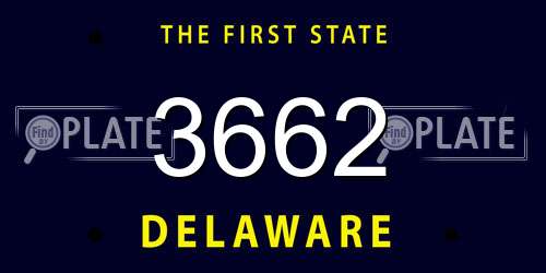 3662 Delaware License Plate