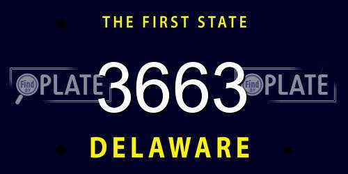 3663 Delaware License Plate