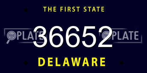 36652 Delaware License Plate