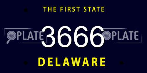 3666 Delaware License Plate
