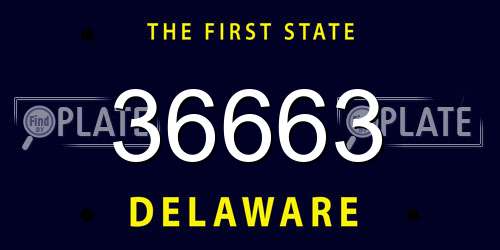 36663 Delaware License Plate