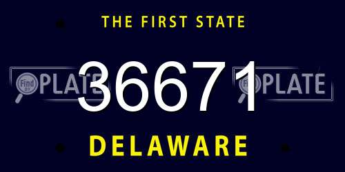 36671 Delaware License Plate
