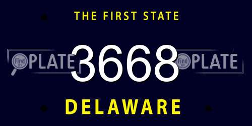 3668 Delaware License Plate