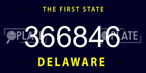 366846 Delaware License Plate