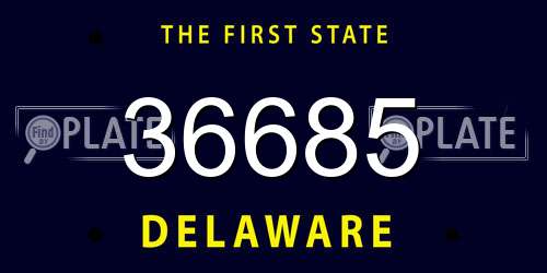 36685 Delaware License Plate
