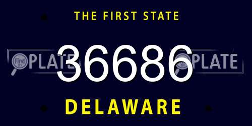 36686 Delaware License Plate