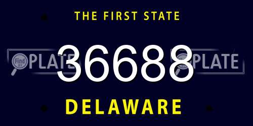 36688 Delaware License Plate