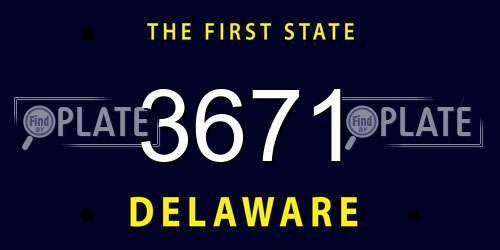 3671 Delaware License Plate