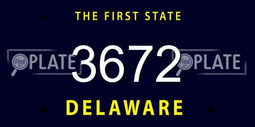 3672 Delaware License Plate