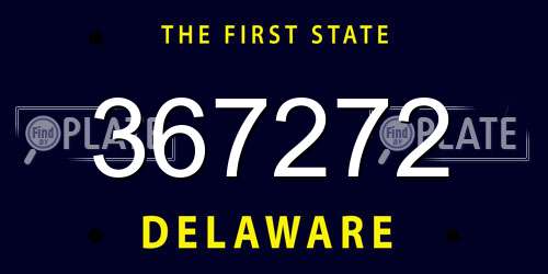 367272 Delaware License Plate