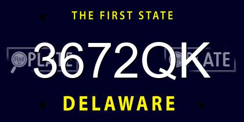 3672QK Delaware License Plate