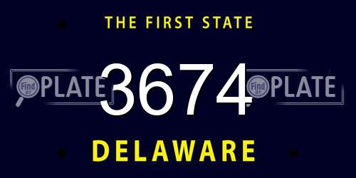 3674 Delaware License Plate