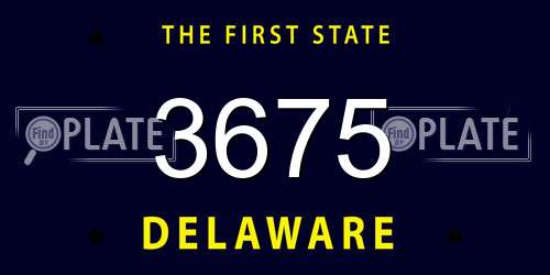 3675 Delaware License Plate