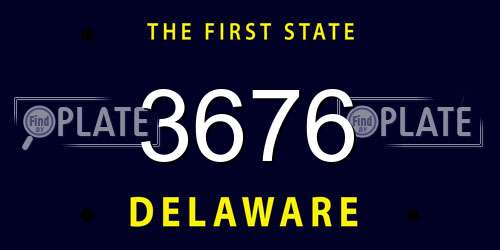 3676 Delaware License Plate
