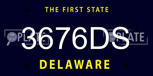 3676DS Delaware License Plate