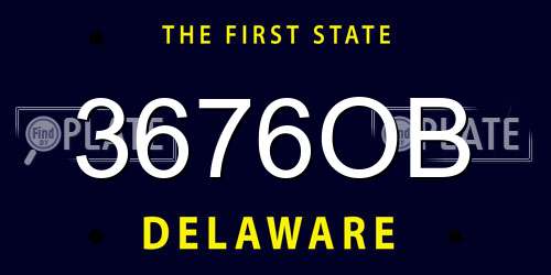 3676OB Delaware License Plate