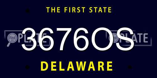 3676OS Delaware License Plate