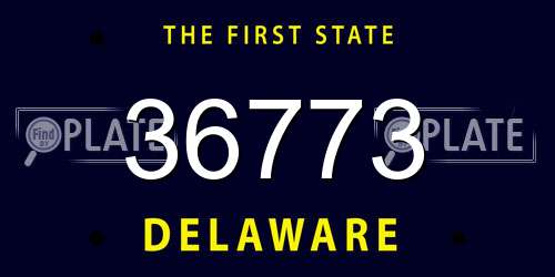 36773 Delaware License Plate
