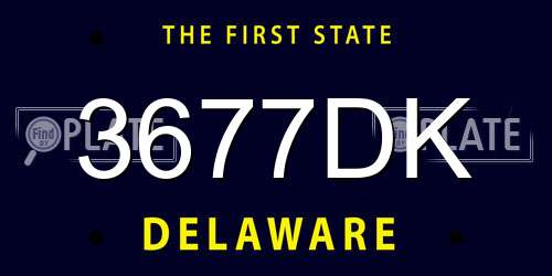 3677DK Delaware License Plate