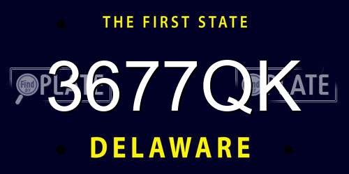 3677QK Delaware License Plate