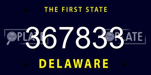 367833 Delaware License Plate