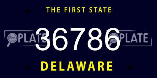 36786 Delaware License Plate