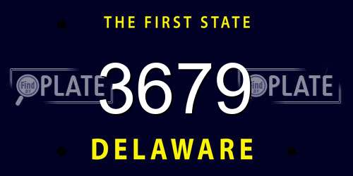 3679 Delaware License Plate