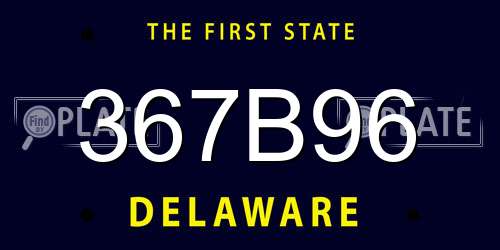 367B96 Delaware License Plate
