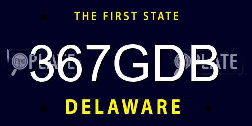 367GDB Delaware License Plate